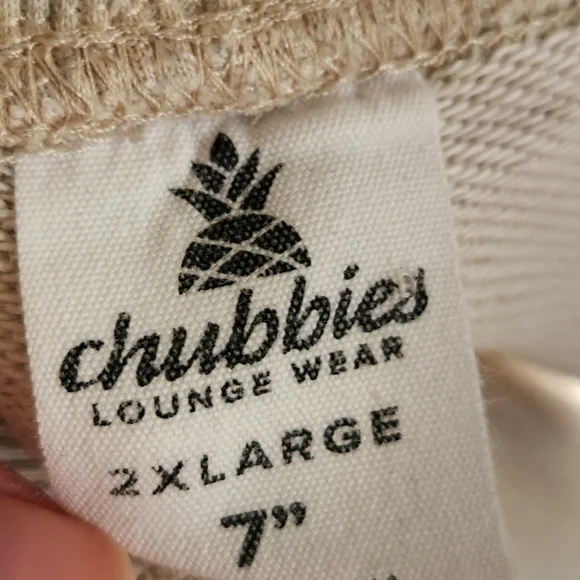 Chubbies 7 Inch Inseam Sweat Shorts Oatmeal Beige 2XL - Picture 4 of 5